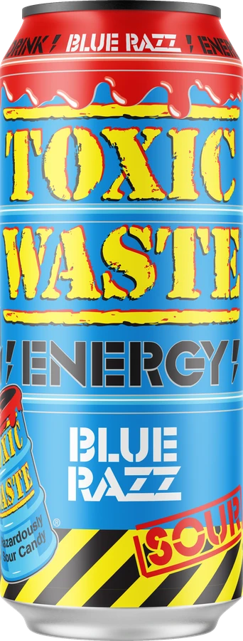Toxic Waste Energy Blue Razz can